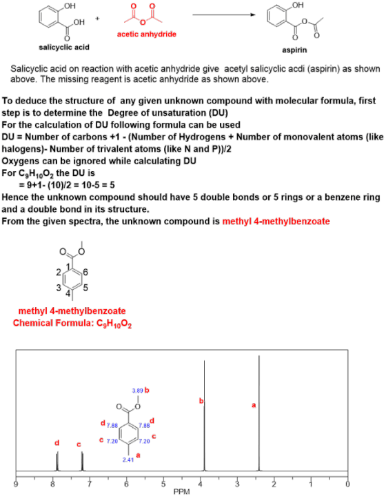 OH OH OH + acetic anhydride salicyclic acid aspirin Salicyclic acid on reaction with acetic anhydride give acetyl salicyclic