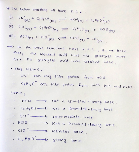 * The below reactions all have Kati 1) CN (99) + Colts OH (ar) - HEN (199) + C6H50 (92) (Ü (1079) + (( His OH(ar) = CoH50 (a)