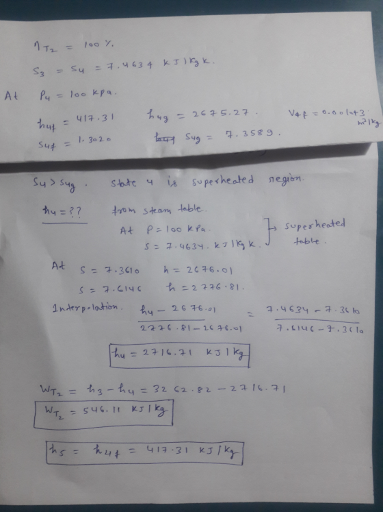 1 T2 = 100Y. S₂ = Sy = 7.4634 KB) Kg k. At P = lоо кра. hurt = 417.31 - 417.31 sut = 1,3020 Lug - 2675.27. bug sug = 7.3589.