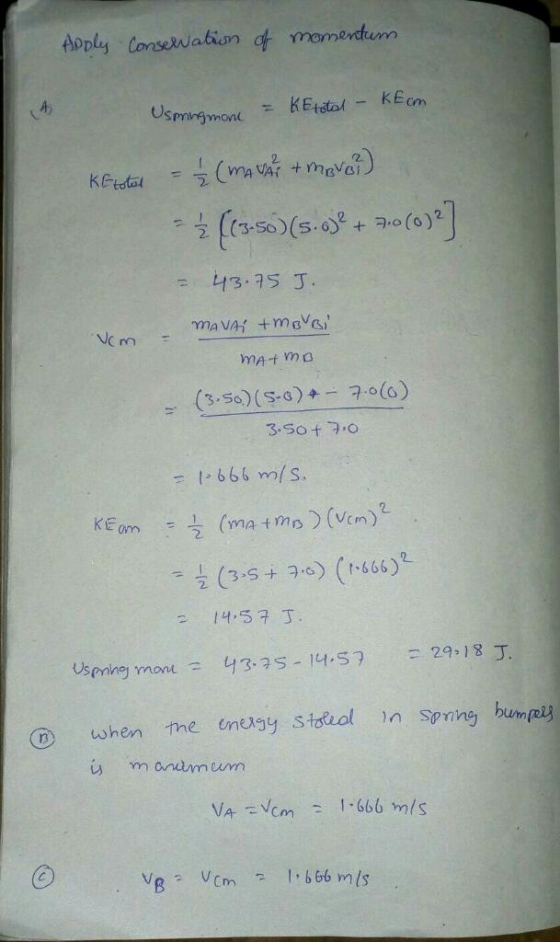 Aoply Conserwation f momentum A) Usmmvgmont 43.3s . (กา -I-666 m/s. (353 (566) 14.57 when he unesy Stool sonng bum
