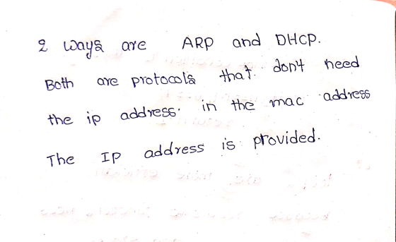 that. 2 Waya are ARP and DHCP dont need Both aye protocols -address in the mac the i ië address: is provided. address The I