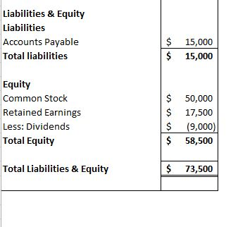 Liabilities & Equity Liabilities $ 15,000 $ 15,000 Accounts Payable Total liabilities Equity Common Stock Retained Earnings L