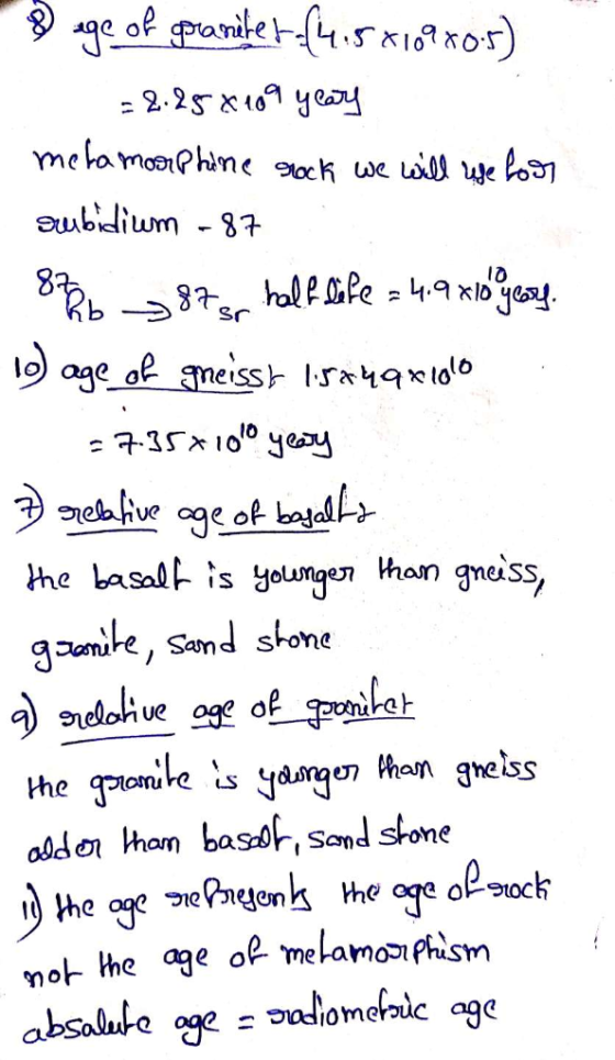 = 2.25 x161yey metamooPhime ck we ul je bo age of aneiss lo Ir*4qlo eue oge of a the basal is youmger than gneiss, gmite, Sam