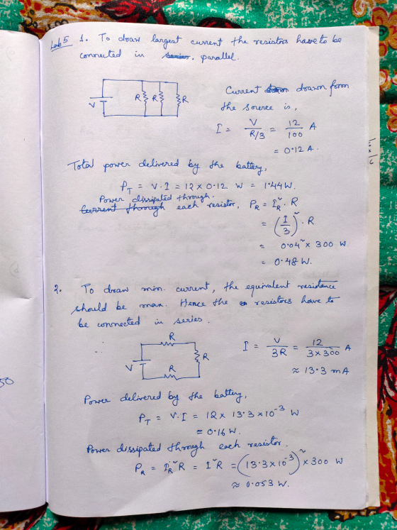 145 t. To doan connected in largest current the resistors have to be Series, parallel. R&R ER Current bon drawn from the sour