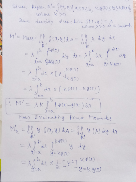 M= Mass= R ob KPiR ib к Фt ) Tea yckgr) Ik gu) My = SS. G Ser, y) 2A = J J y IV Gyken Region R = Sex glazRab, KIUL JA KPU w