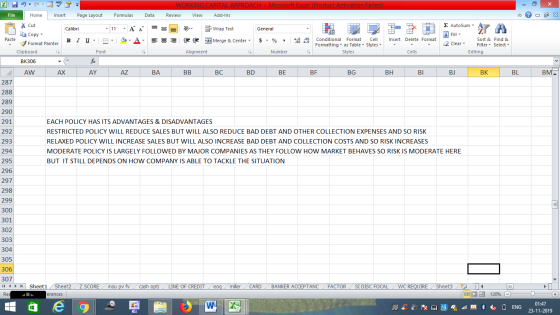 - 2x Find & Select BL BM WORKING CAPITAL APPROACH - Microsoft Excel (Product Activation Failed) File Home Insert Page Layout