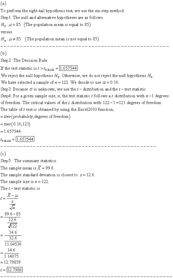 (a) To perform the right-tail hypothesis test, we use the siz-step method. Step 1: The null and alternative hypotheses are as