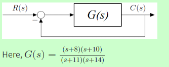 C(s) R(s) G(s) Here, G(s)+8(0+10) 8+11) (s+14)