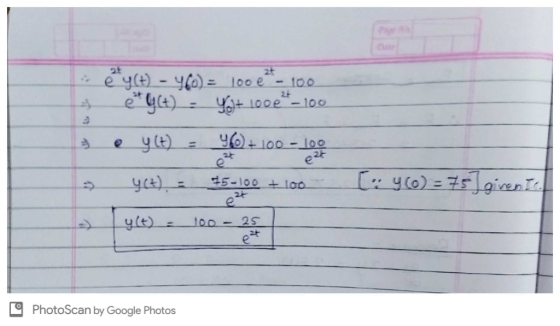 2t -100 e-y(t.aw)t loo _ +100-l0o 오 е e. 25-1 00-t-100 y(t) 라 PhotoScan by Google Photos