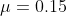 u= 0.15