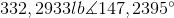 332,2933lb\measuredangle 147,2395^{\circ}
