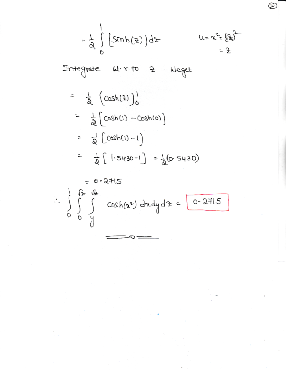 Cosh(2) 430 CD.sh(n.) dndy dz = | 0. 2-15