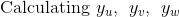 \text{ Calculating }y _u,\:\: y_v,\:\:y_w