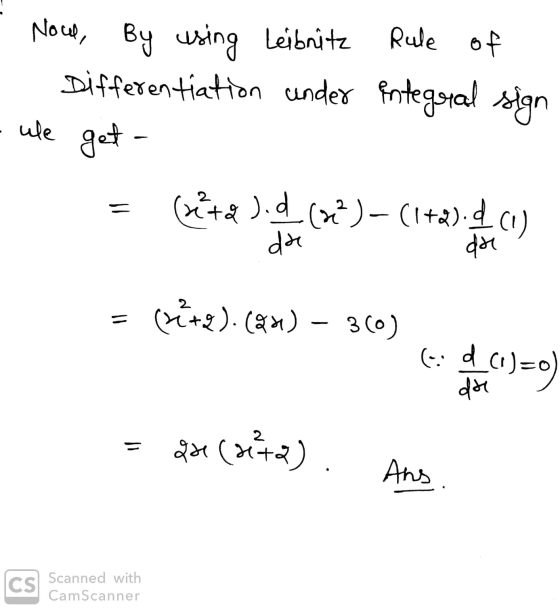 Now, By using Leibnitz Differentiation under Rule of entegral sign ule get- (éta ). d (o?)-(1+2). (1) dae dae = (p+8). (ax) –