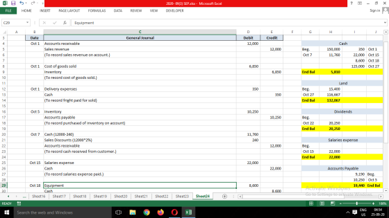 XIA 5 2020-09(3) SEP.xlsx - Microsoft Excel ? X FILE HOME INSERT PAGE LAYOUT FORMULAS DATA REVIEW VIEW DEVELOPER Sign in C29