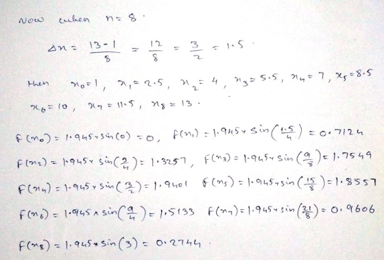 Now cuben n = 8 an= 13-1 11 12 8 العالم N $ then z = 5.5, nuo 7, x=8.5 2 Mos!, 7,-2.5, 76= 10, 217 = 1105, ng = 13. E 0.7124