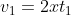 v_{1}=2xt_{1}