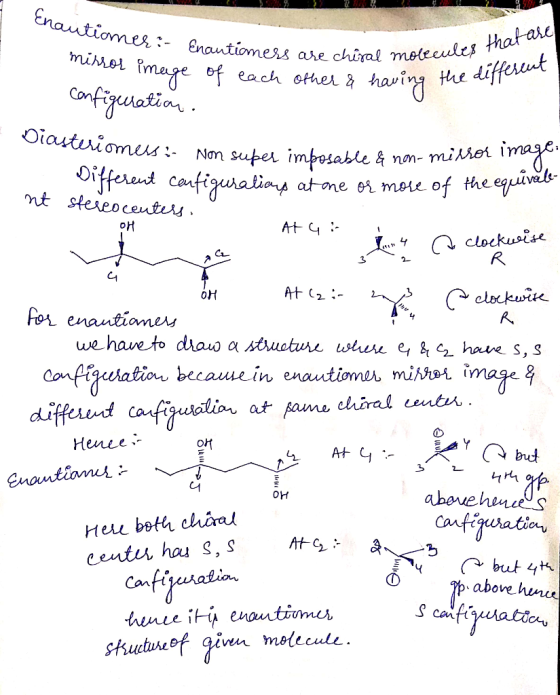 Enautioner:- Enantion ner:- Enantiomers are chiral molecules mirror image of each other & having the a configuration. molecul