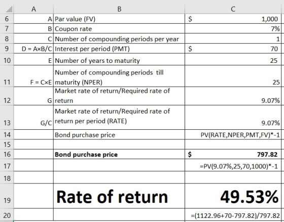2 $ 1,000 7% $ 70 25 A B A Par value (FV) B Coupon rate C Number of compounding periods per year D = AxB/C Interest per perio