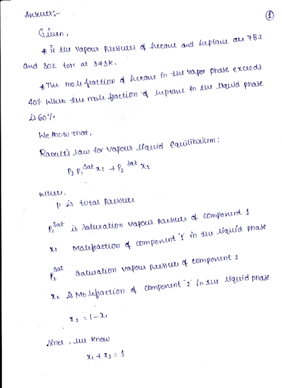 Аишах.- Giuen, * it tu vapour prenures of heraue and lieplane are 781 and 202 torr at 843k. *ru mode fraction of heraue in th