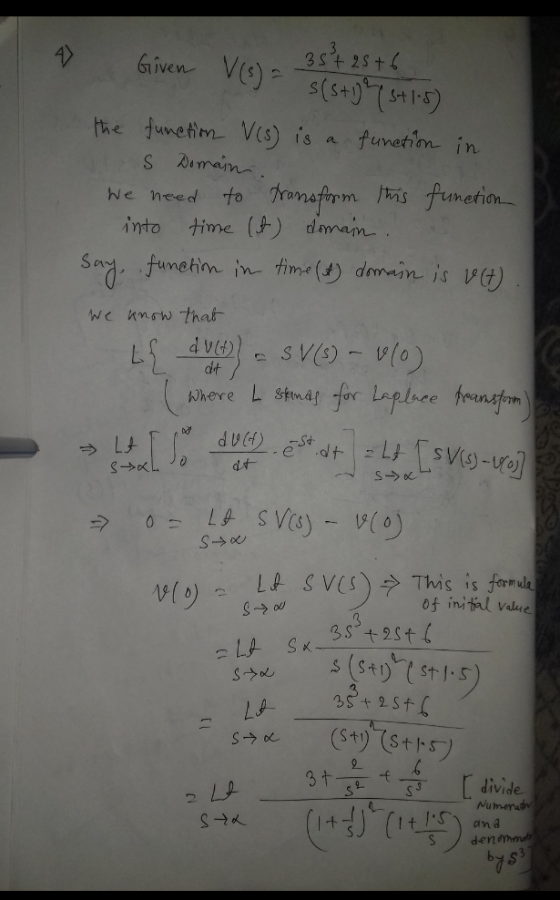 ven We need to framafrm sfumetion into time () dman Srd we nnsw that dt Where L sfma L+ os initfal Value ST-t下 r divide 「) a