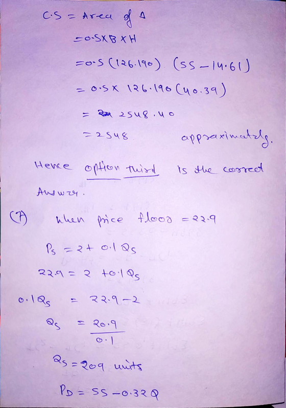 cs = area of a -OSXBXH -os (126-190) (ss - 14.61) = o.sx 126.190 (40.39) = 200 asu8.no - 2548 appraximaatals. Hence option th