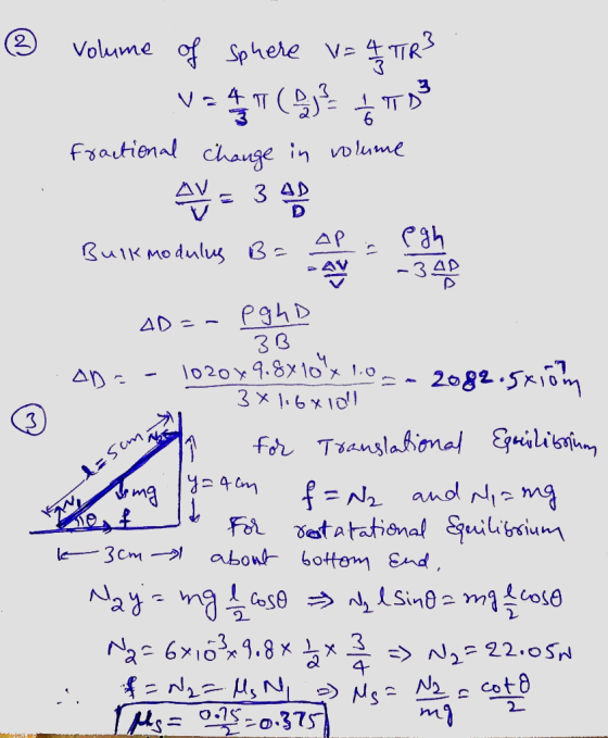 ® volume of sphere V= 4TR3 V=(g)? TDP fractional change in volume Quiк по доl Be w -3 до AD=- poho 3B ring 19=4cm ne - 10204