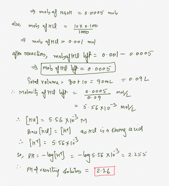 mo 1000 mo mob af Neon = 0.0005 mol also, mos af all = 10x 0.100 7 mobs affil= 0.001 mol after reactions, mobaffell left = 0.
