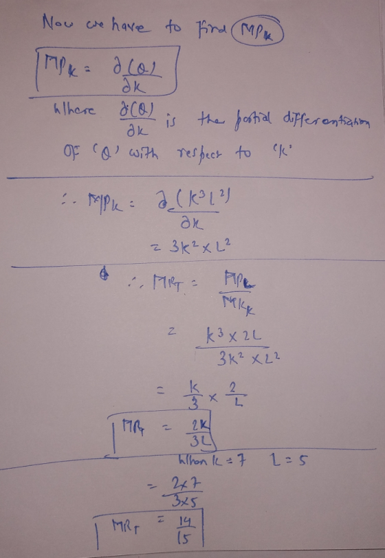 Now we have to find (MPA) | прад (6) ok do) is the partial differentiation of CO with respect to ck al here &co. Ok telpu = 2
