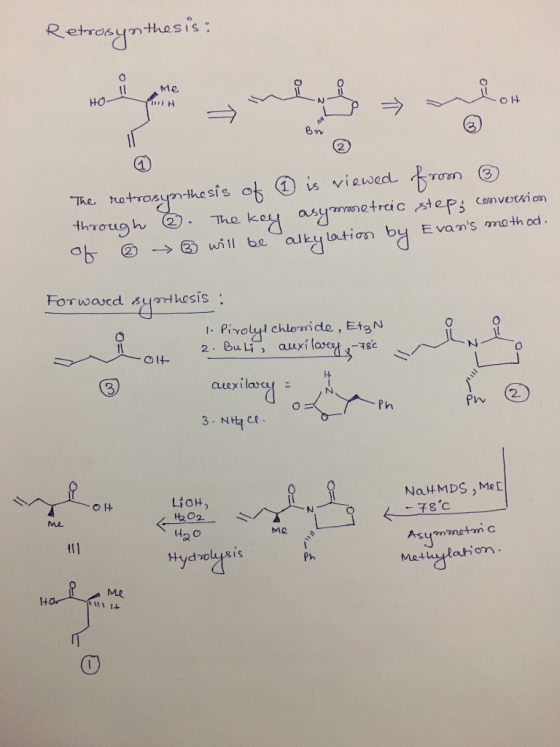 Retranynthesis: Me H но- The natrosynthesis ot is viewedrom aryoo will be alky lation by teps conversion E vans mo th od The