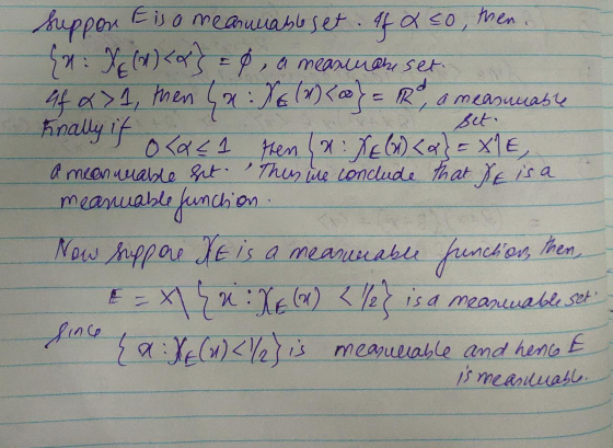 bet. Suppon Eis a meanwuable set. 4 a co, then En X (21) <2} = 0, a measuranset af 4fx > 1, then 4a: V (H) Koo} = R, a measum