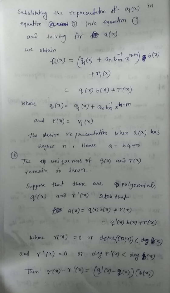Substituting the representation of a (x) in equation and into equation ③ and solving for to a (n) we obtain a(x) = (%(%) + an
