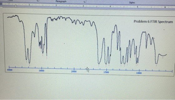 Paragraph Styles Problem 6 FTIR Spectrum - 4000 1500