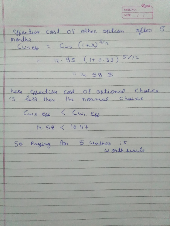 Rushi PAGE NO. DATE: / efeetiue Cost of cthen option months Cuset after S Cus ) 1+ 0.33) 12 9 S -14, S3 F Choice here epectik