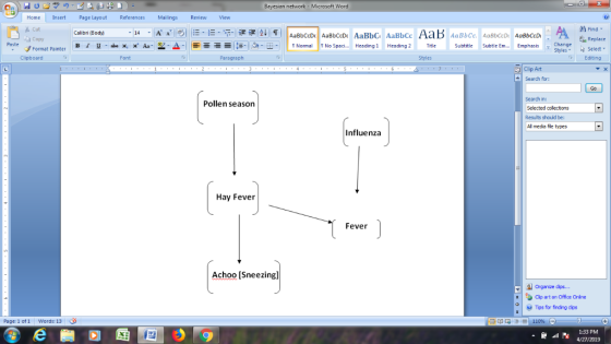 Bayesian network Microsoft Word HomeInsert Page LayoutReferences MailingsReview View Find- Replace ぬcut Calibri (Bodyj AaBbCc