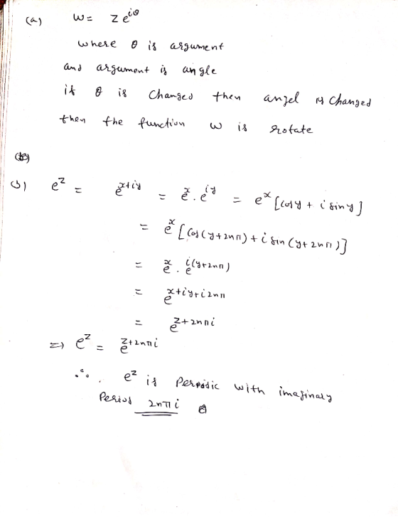 w= zecio where o is argument and argument į angle it o is changed then then the function w is anzel is changed rotate Hol ez