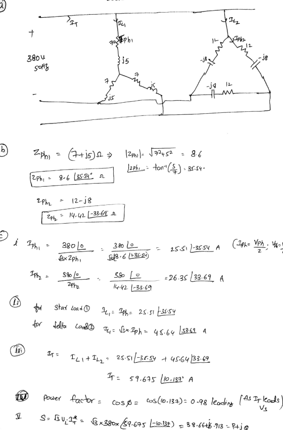 Ja 70 Phi amta 3804 sotz -j8 12 Ephi = 7+15) Zehr = 806 135:540 » 7 Izanil- 572+52 = 8.6 12ph.- ton($) -35.54. Eph2 = 12-j8 Z