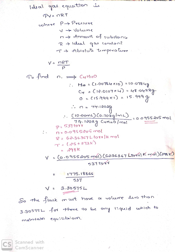 Ideal gas equation is PVOORT where Pt Pressure vt volume ny Amount of substance R t Ideal gas constant т; Absolut tорекс Сите