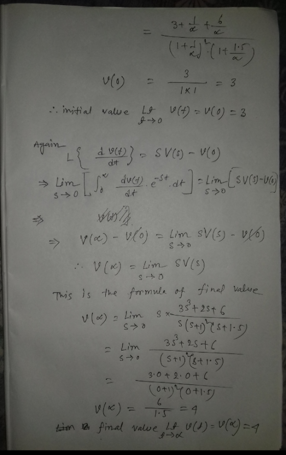 се l-f .. . initial value L9- WH).-V(0) 드る dst S-少。 Tris is the frr mnla of finep value.