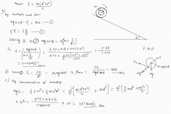 エ- m(RH) Recul 2 By Nestons ind Law Sn ma ERIQ R 9 Soluing DkOg sa= amt R2 0.66 F.B.D So 0-75 x9.6x Sn(5.14 1-423 0-75 0.75,