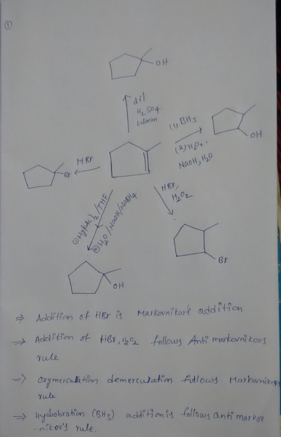 o H 0) Nao H, t,0 Br H 8t O H rule rule ltyérobration (BH) as fllous anti mor kov