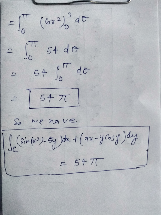 =for (682) do Sot 54 do 54 So do cl 19 54 T So we have I (sin(x? - By John + (=x-Y Cosy) dy = 541