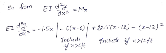 fom So dx2 E1 dy da2 +22.5x-12)- (x-12) G(x-6) 2 Include Tncluck 2ft