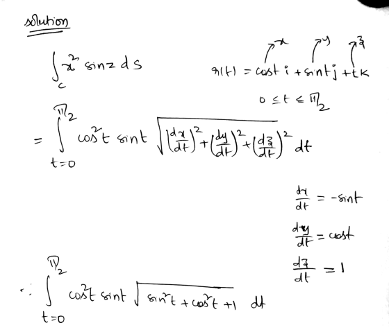 solution ceo a sinzds alt = cost it sintjrtk ostem t=0 - fot sont 1015* *= (43) * dt de = - sint da = cast A di = 1 ... cost