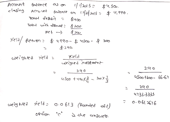 AcTOunt 6alance as $4.50o closing АСo unt боanre on .990 $400 Tofcl wrdh dauel : 200 Net Yield uerghted уеrd ighd nJtmenth 2