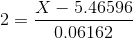X 5.46596 - 0.06162