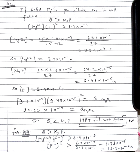 If solid Mg F2 precipitate the it will follow do ksi [ngth} CE-22 > 0.4x109 frog 12) = 7545 G4Xtory - 89.1 X1o-> 15 +)2 97 3-