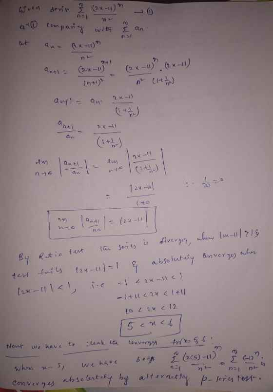 hiven senin 8 (2x-11) ہ nl e comparing with E an. at an= (x-1) nel (2x-11) antl = (2 n-11) (2x - 1) (n+12 n Cloth ) 2n-u aufl