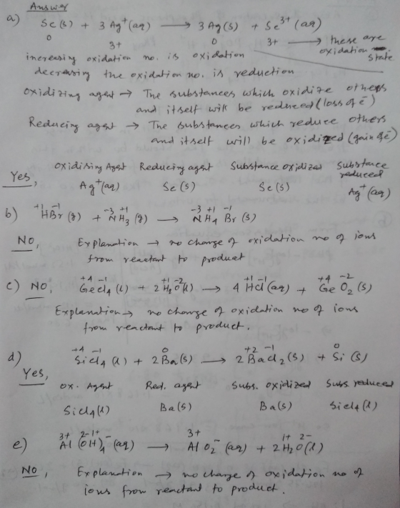 Answer 0 3+ State Se (3) + 3 Ag+ (aq) 3 Ag(s) + Seet (ar) 3+ l o a 3 - these are increasing oxidation no. is oxidation - oxid