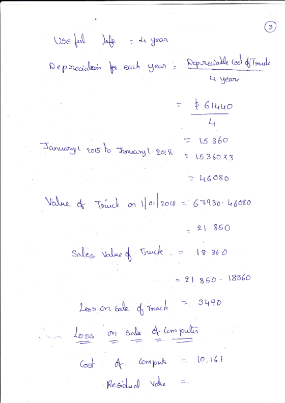 Use feel lefe . he year Depreciation for each year Depreciable cast of Tomuck - 4 years . : $61440 . January ( 205 to January